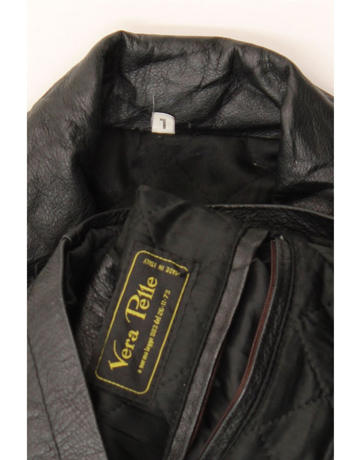 Vintage Herren Lederjacke UK 40 Großes schwarzes Leder