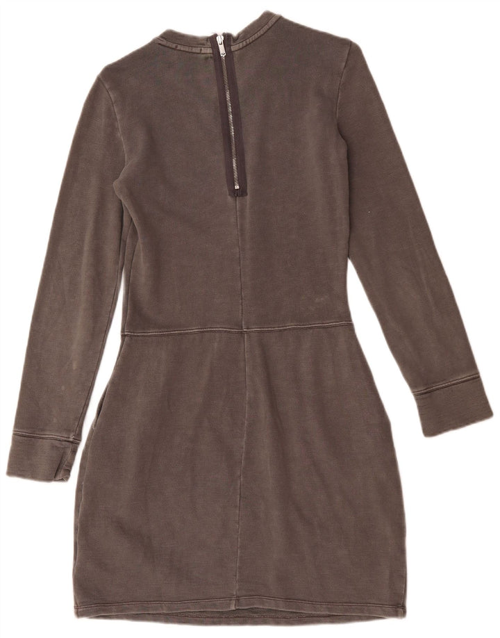 Gap Damen Langarm-Basic-Kleid UK 6 XS Graue Baumwolle