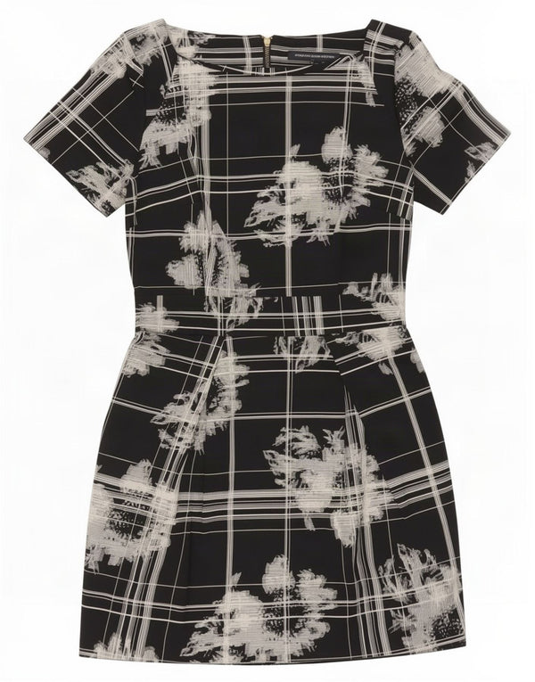 French Connection Womens Sheath Dress UK 6 XS Black Floral Cotton