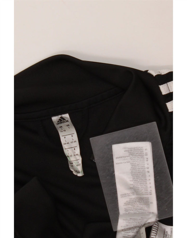 ADIDAS Damen Climalite Trainingsanzug Top Jacke UK 16/18 Large Schwarz