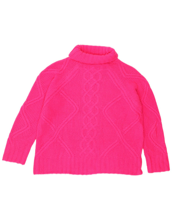 Oasis Damen-Pullover mit Rollkragen, übergroß, Gr. 10, klein, rosa, Acryl