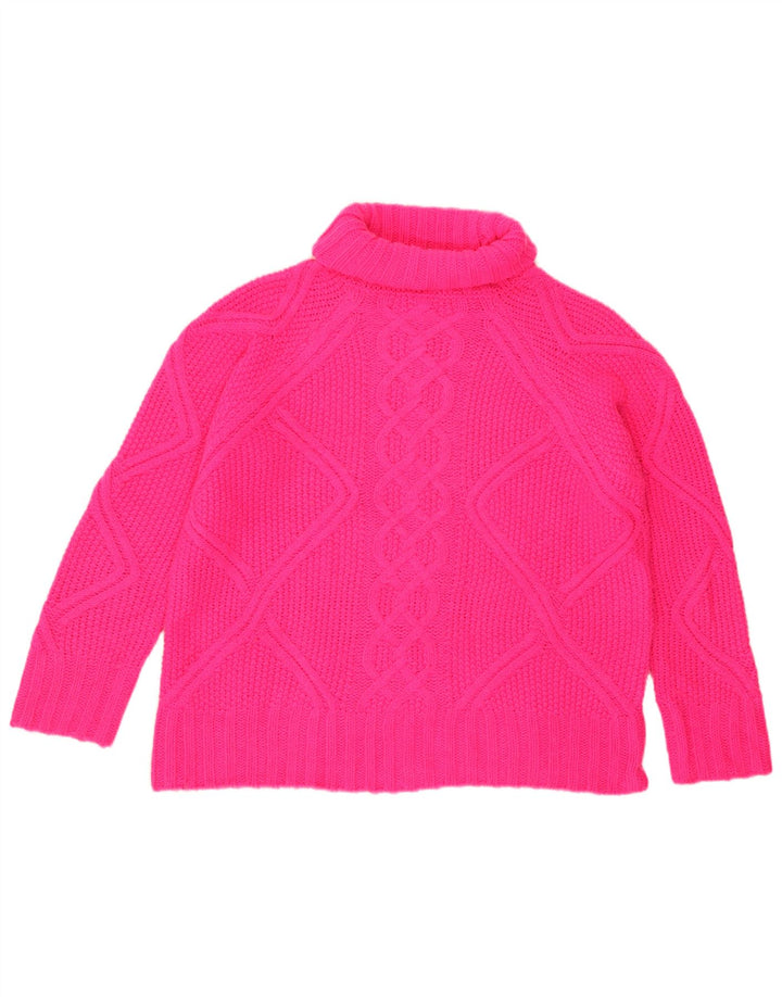 Oasis Damen-Pullover mit Rollkragen, übergroß, Gr. 10, klein, rosa, Acryl