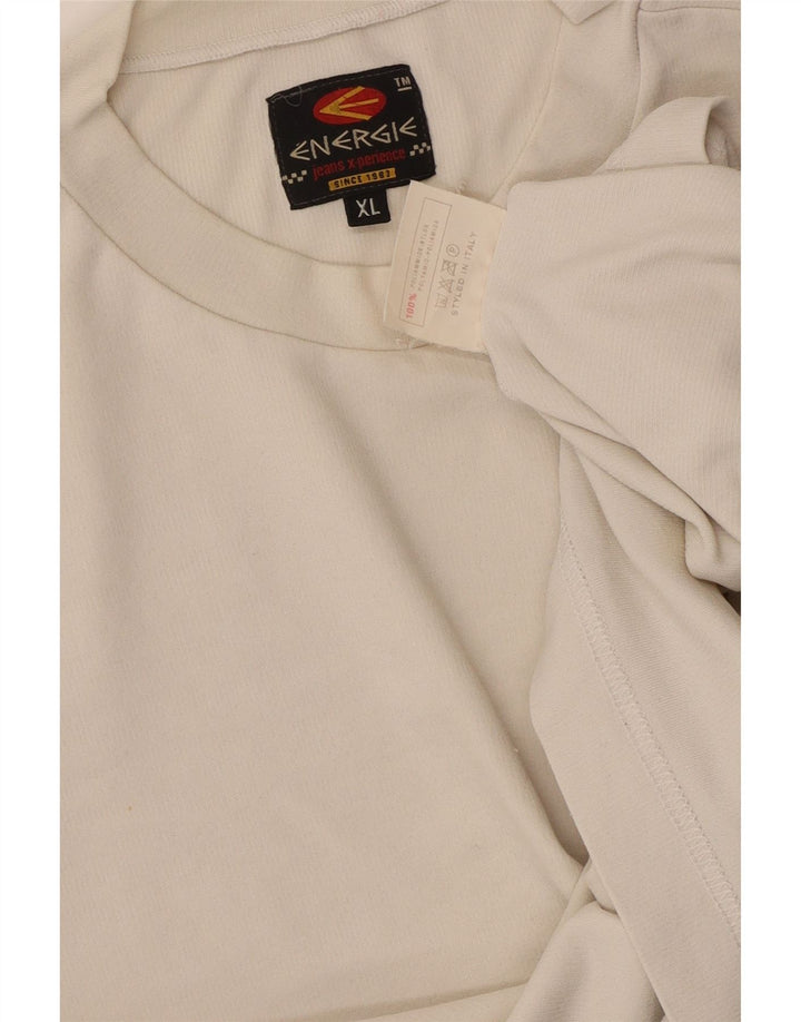 ENERGIE Damen Grafik-T-Shirt Top UK 18 XL Weiß Polyamid