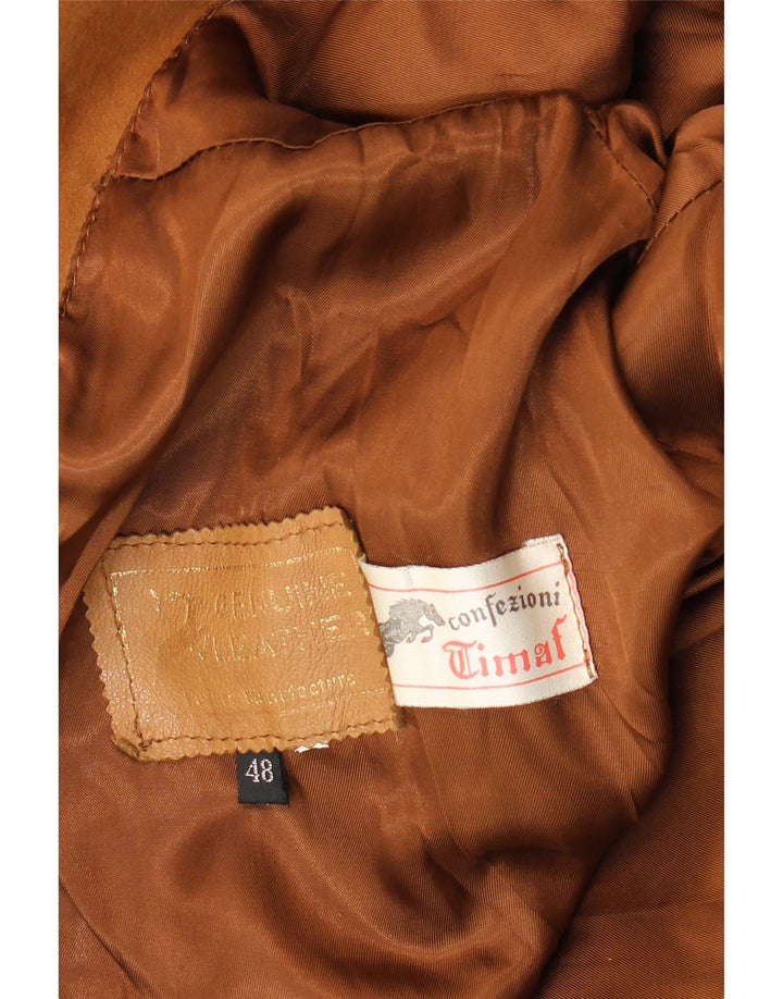Vintage Damen Wildlederjacke IT 48 XL Braunes Leder