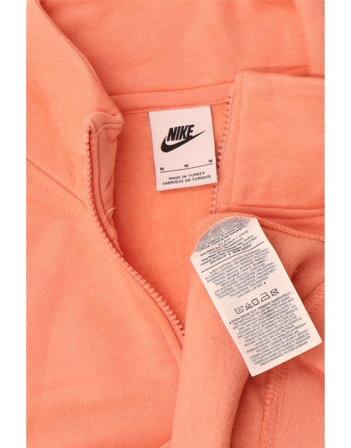 Nike Herren-Sweatshirt mit Reißverschluss am Hals, mittelorange Baumwolle