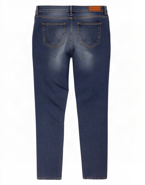 Wrangler Womens Crop Distressed Skinny Jeans W29 L26 Blaue Baumwolle