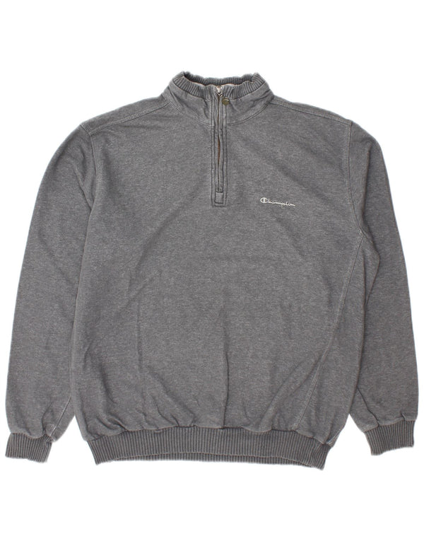 Champion Herren-Sweatshirt mit Reißverschluss, XL, graue Baumwolle