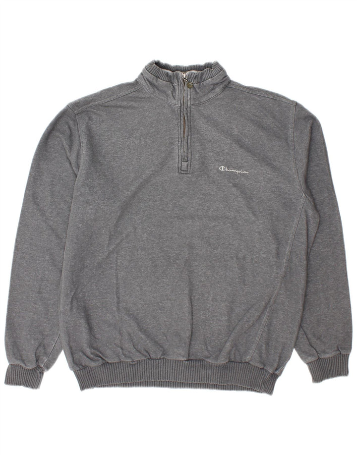 Champion Herren-Sweatshirt mit Reißverschluss, XL, graue Baumwolle