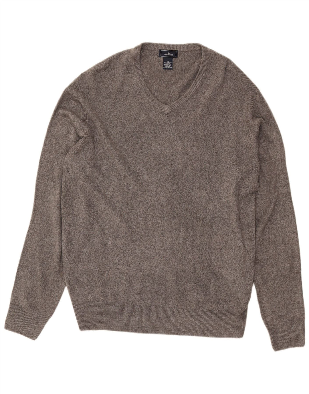 Dockers Herren-Pullover mit V-Ausschnitt, großes Acryl, Grau