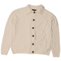 Marks & Spencer Damen-Cardigan-Pullover UK 14 Mittelweißes Polyester
