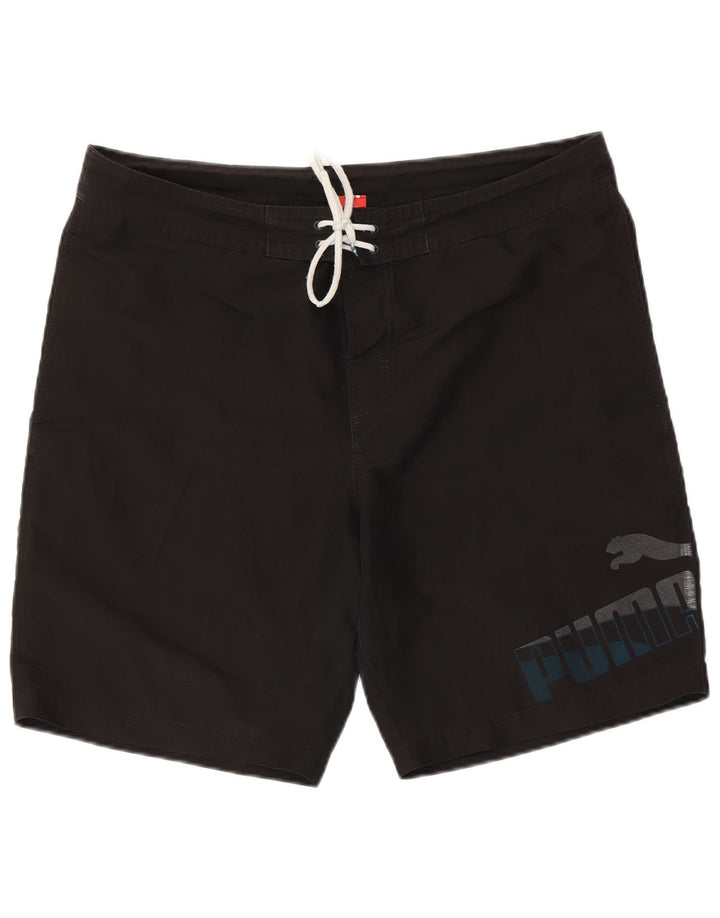 Puma Herren Badeshorts mit Grafik, Größe L, Schwarz