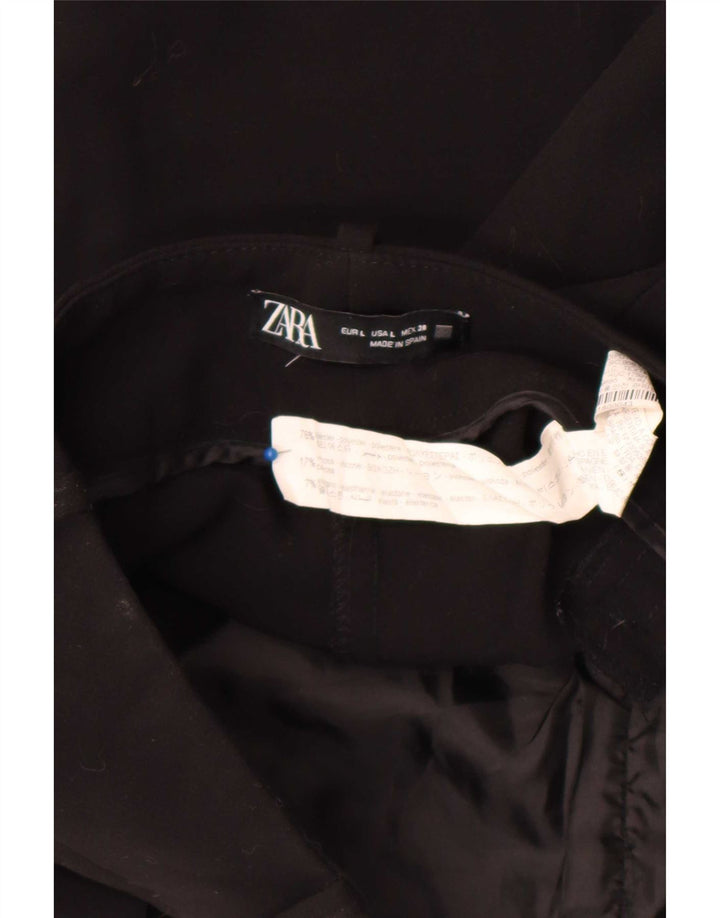 Zara Damen Tapered Chino-Hose, Größe L, W30, L26, Schwarz, Polyester