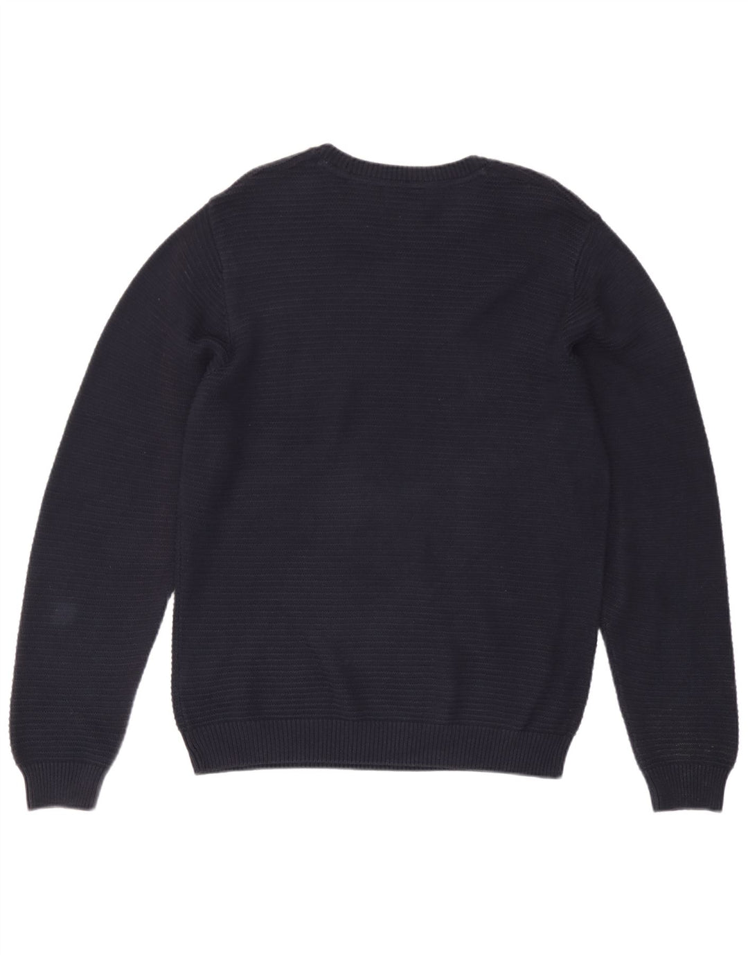 Marks & Spencer Herren-Pullover mit Rundhalsausschnitt, mittelmarineblaue Baumwolle