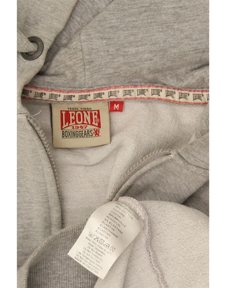 Leone Damen-Kapuzenpullover mit Reißverschluss, UK 12, mittelgraue Baumwolle