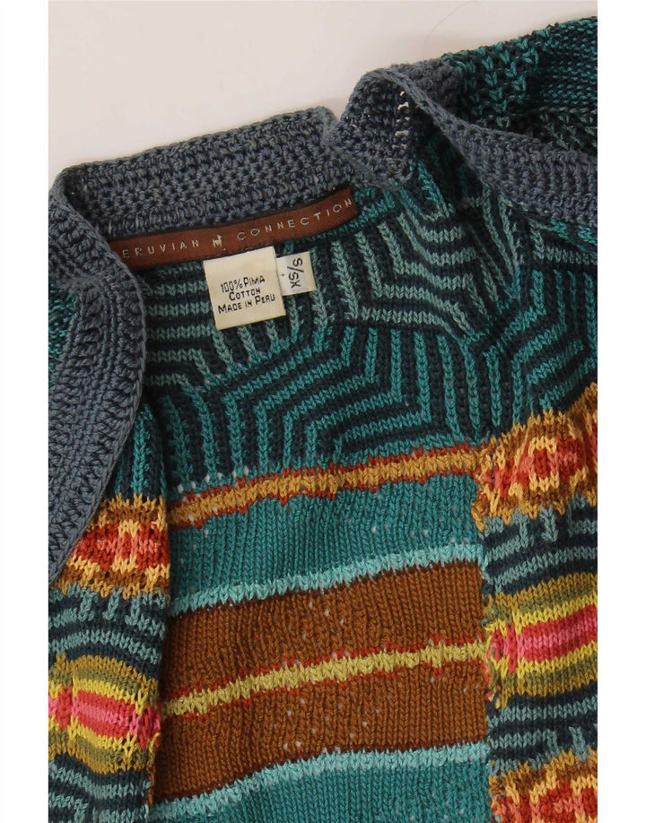 Peruvian Connection Damen-Strickjacke mit kurzen Ärmeln, Gr. 6, XS, Grau