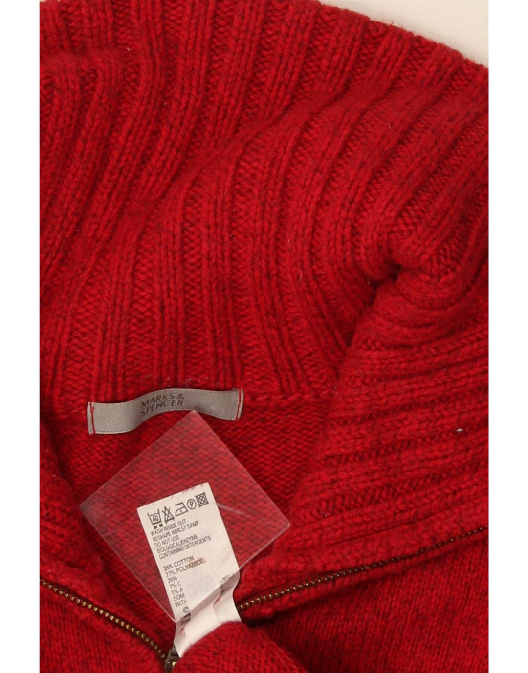 Marks & Spencer Damen-Cardigan-Pullover UK 16 Große rote Baumwolle