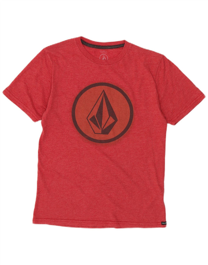 Volcom Damen Modern Fit Graphic T-Shirt Top UK 12 Mittelrote Baumwolle