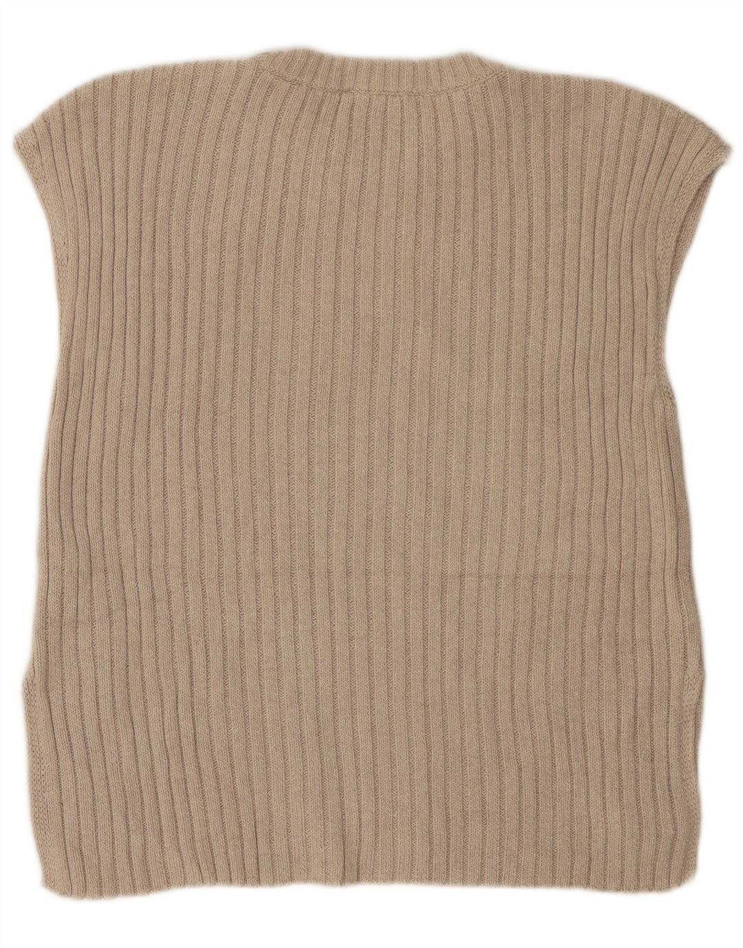 Zara Damen Weste Tank Top UK 16 Large Beige Polyester