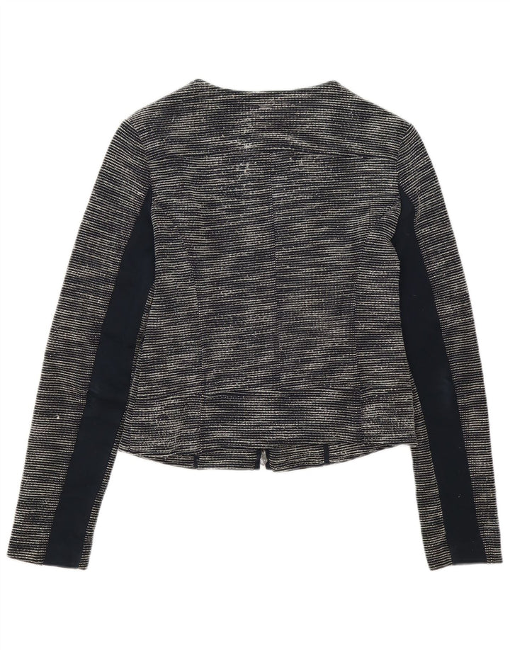 Armani Jeans Damen-Blazer mit durchgehendem Reißverschluss, IT 42, mittelschwarz gefleckt