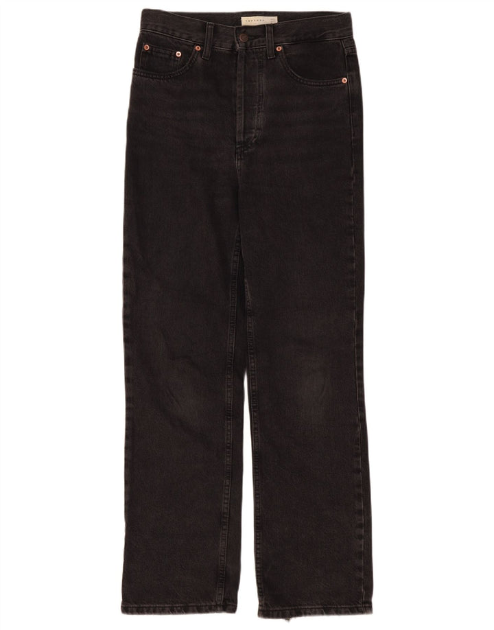 Topshop Damen Straight Jeans W28 L30 Schwarze Baumwolle