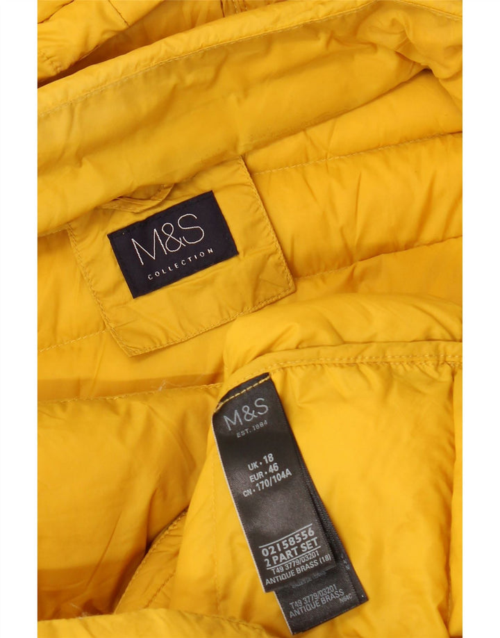 Marks & SPENCER Wattierter Damenmantel mit Kapuze, UK 18, XL, Gelb, Polyamid