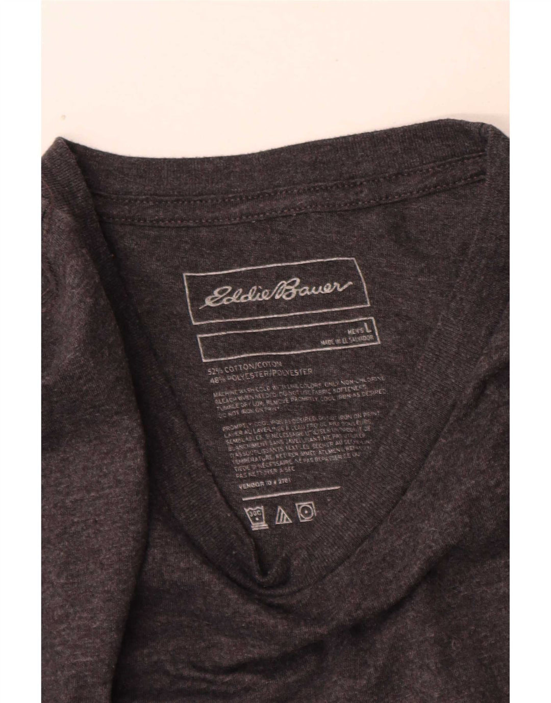 Eddie Bauer Herren Grafik-Oberteil, langärmelig, groß, grau meliert, Baumwolle