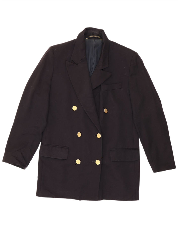 Marks & Spencer Zweireihiger Damen-Blazer, Größe UK 12, mittleres Marineblau