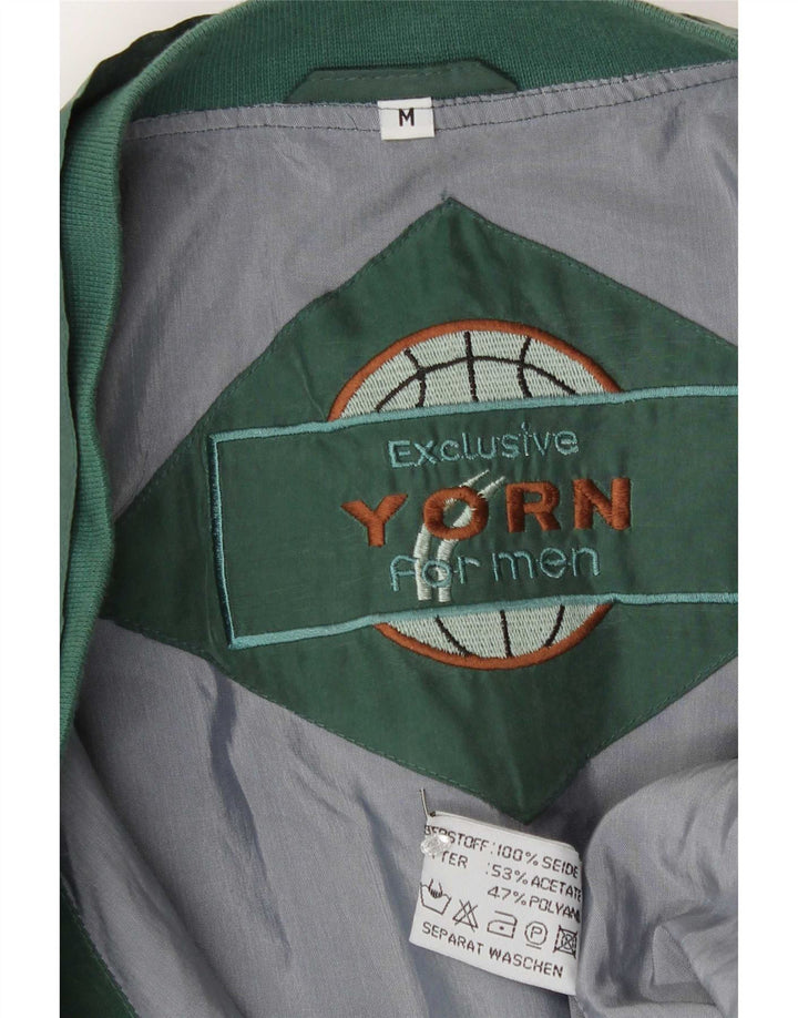 Yorn Herren Bomberjacke UK 38 Mittelgrüne Seide