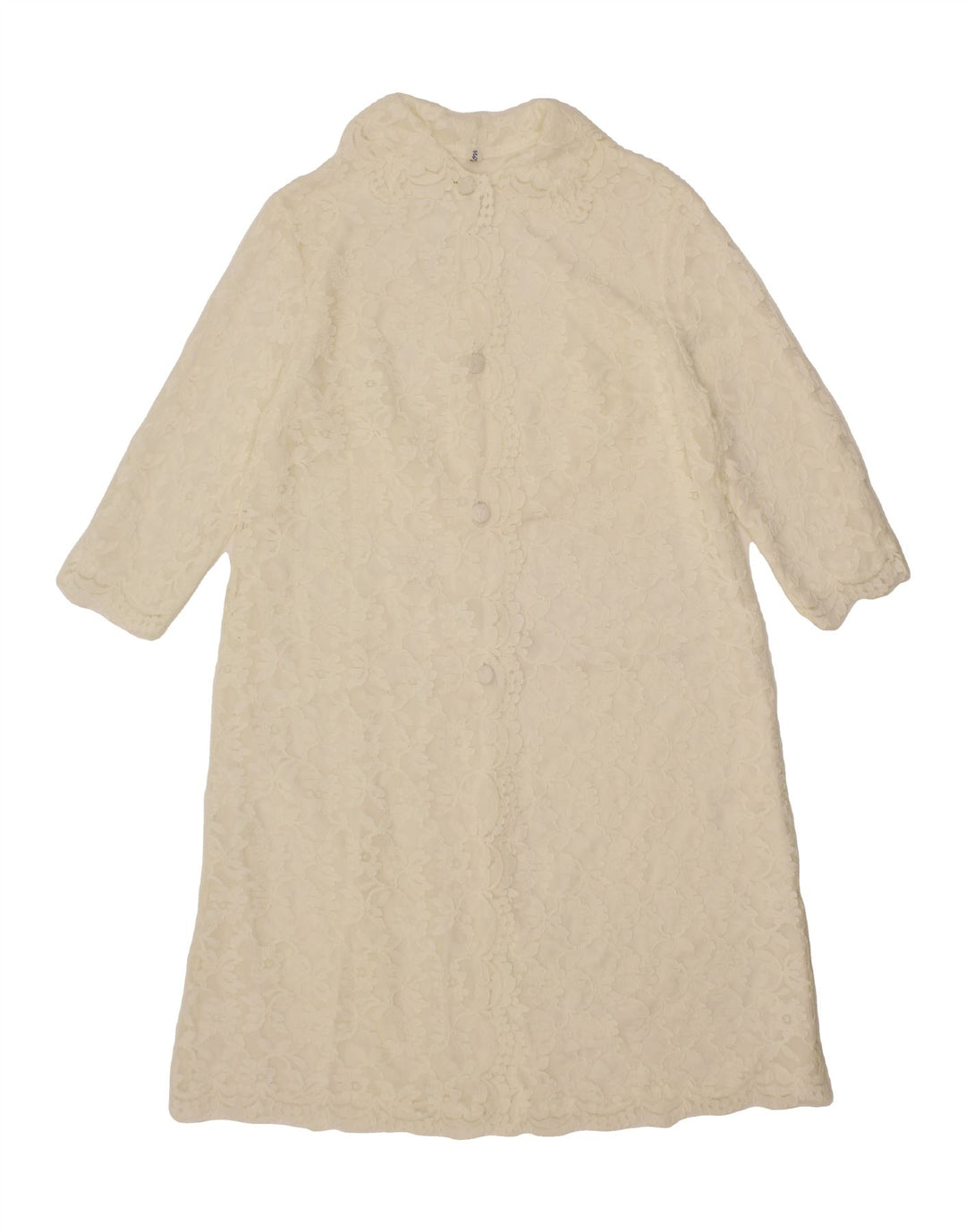 VINTAGE Womens Robe Shirt Dress UK 14 Medium White Vintage Vintage and Second-Hand Vintage from Messina Hembry 