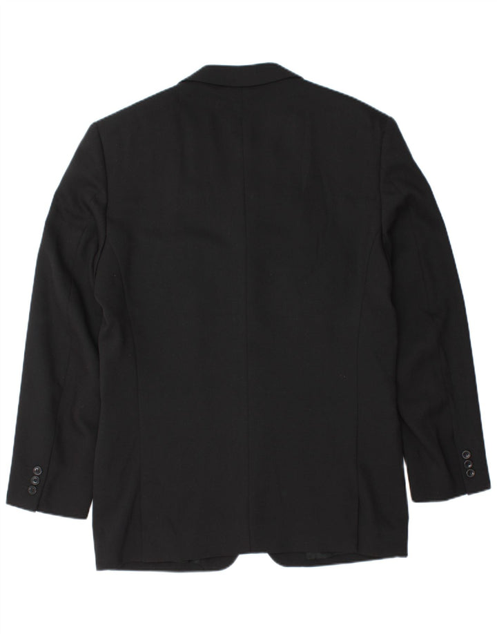 Versace Herren-Blazer mit 3 Knöpfen, IT 48, mittelschwarze Wolle