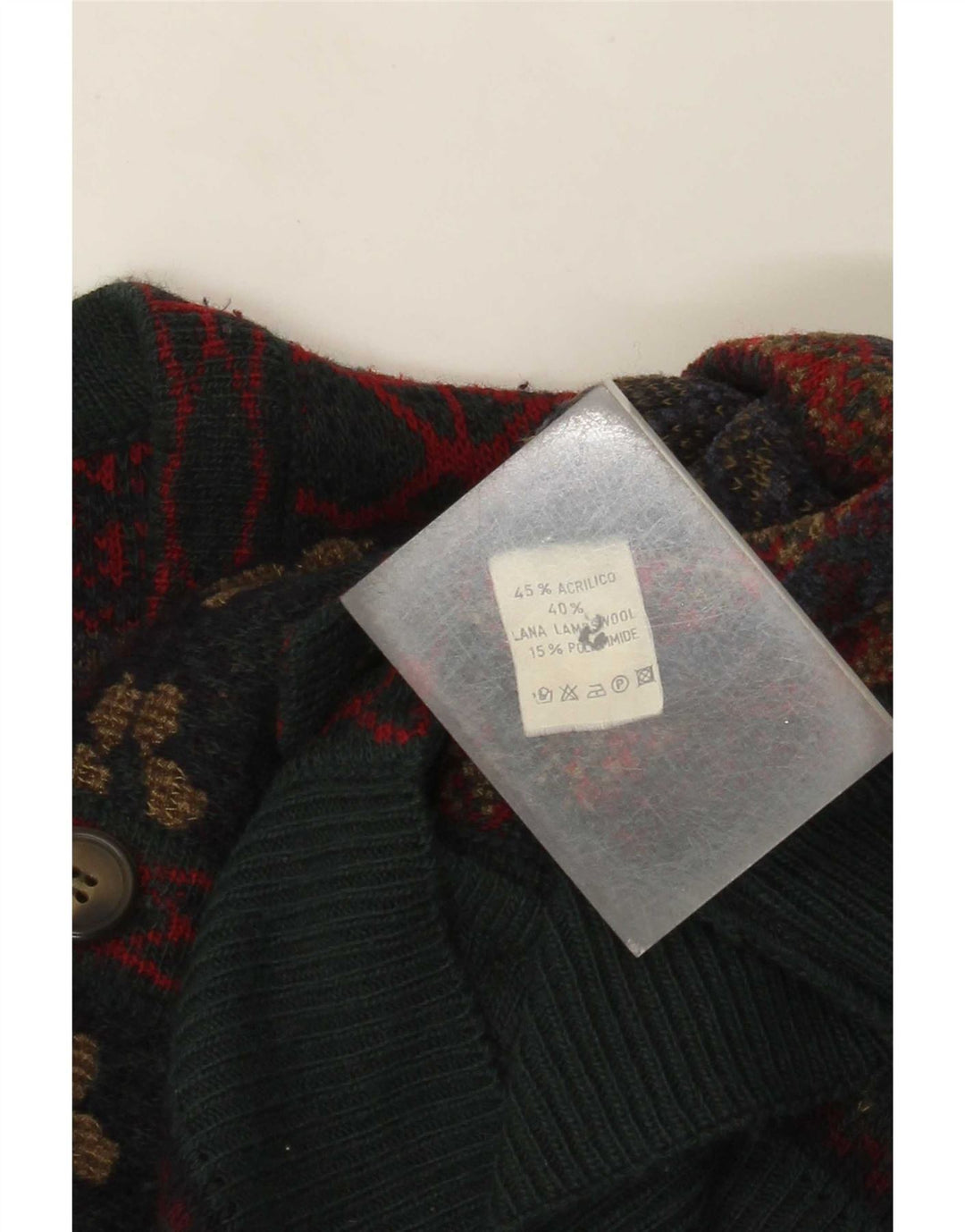 Vintage Herren Strickjacke, groß, mehrfarbig, Fair-Isle-Acryl