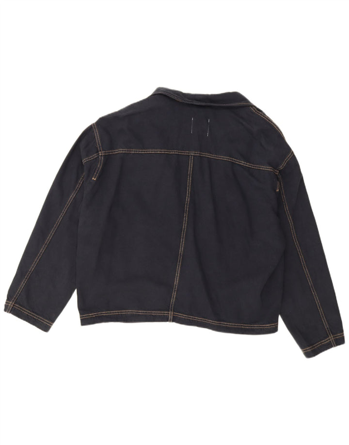 Zara Damen Übergroße 1-Knopf-Denim-Blazer-Jacke, UK 14, mittleres Marineblau