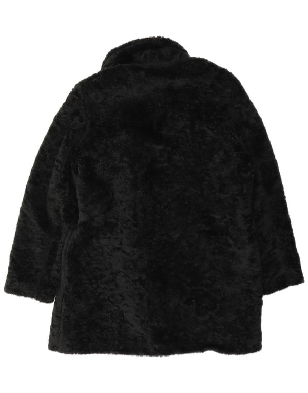 Sasha Damen Zweireihiger Kunstpelzmantel UK 14 Large Schwarz Acryl