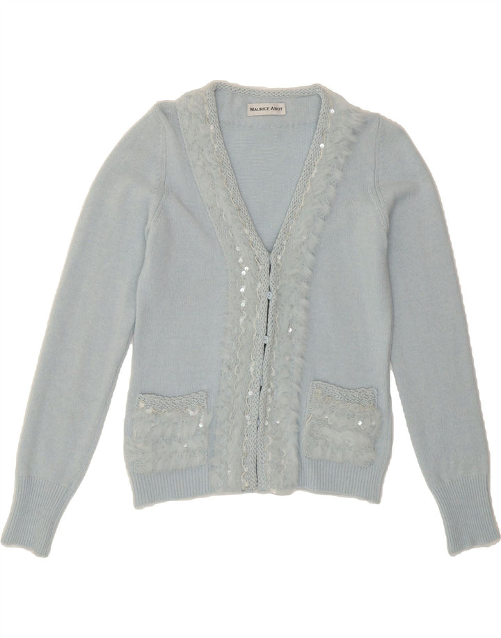 MAURICE ABOT Womens Cardigan Sweater UK 10 Small Blue Wool Vintage Maurice Abot and Second-Hand Maurice Abot from Messina Hembry 