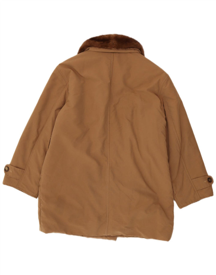 Marella Damen Übergroßer zweireihiger Mantel UK 12 Mittelbraunes Polyester