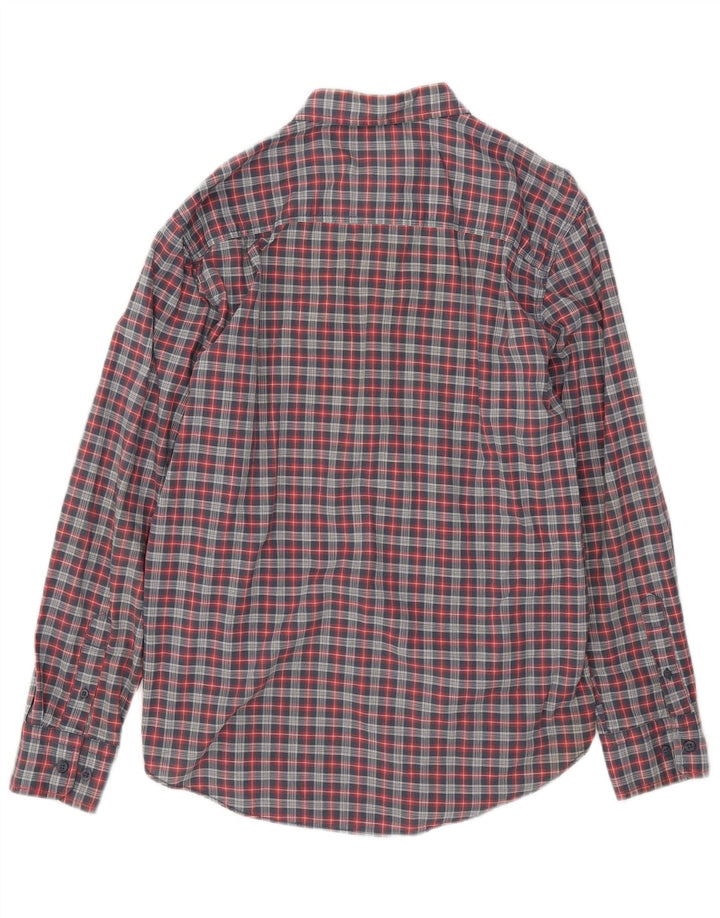 Nautica Herrenhemd aus mittelblau karierter Baumwolle