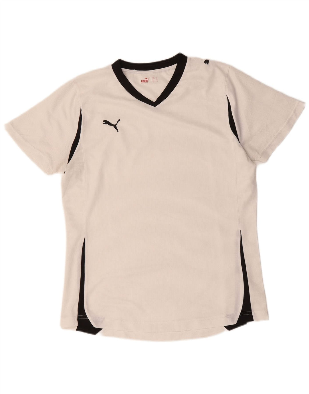 Puma Damen T-Shirt Top UK 16 Large Weiß Colourblock Polyester