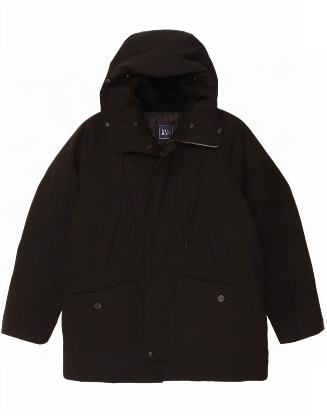 Gap gepolsterte Herrenjacke mit Kapuze, UK 38, Mittelschwarz, Polyester