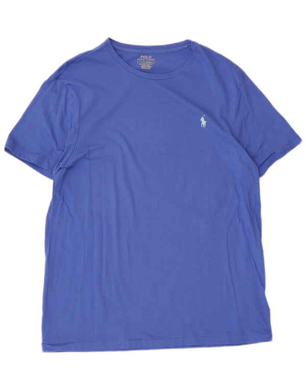 Polo Ralph Lauren Custom Slim Fit T-Shirt-Oberteil für Herren, groß, aus blauer Baumwolle