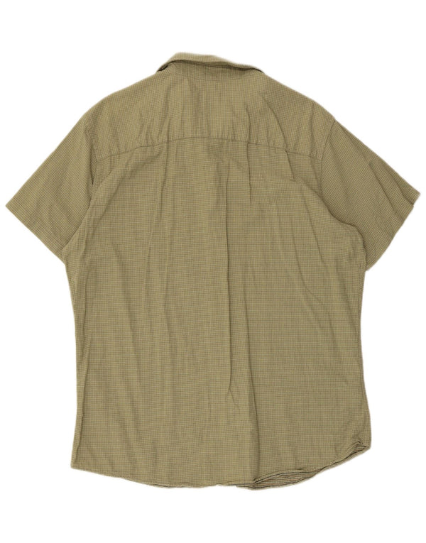 Jack & Jones Herren-Kurzarmhemd XL aus grüner Nadelstreifen-Baumwolle