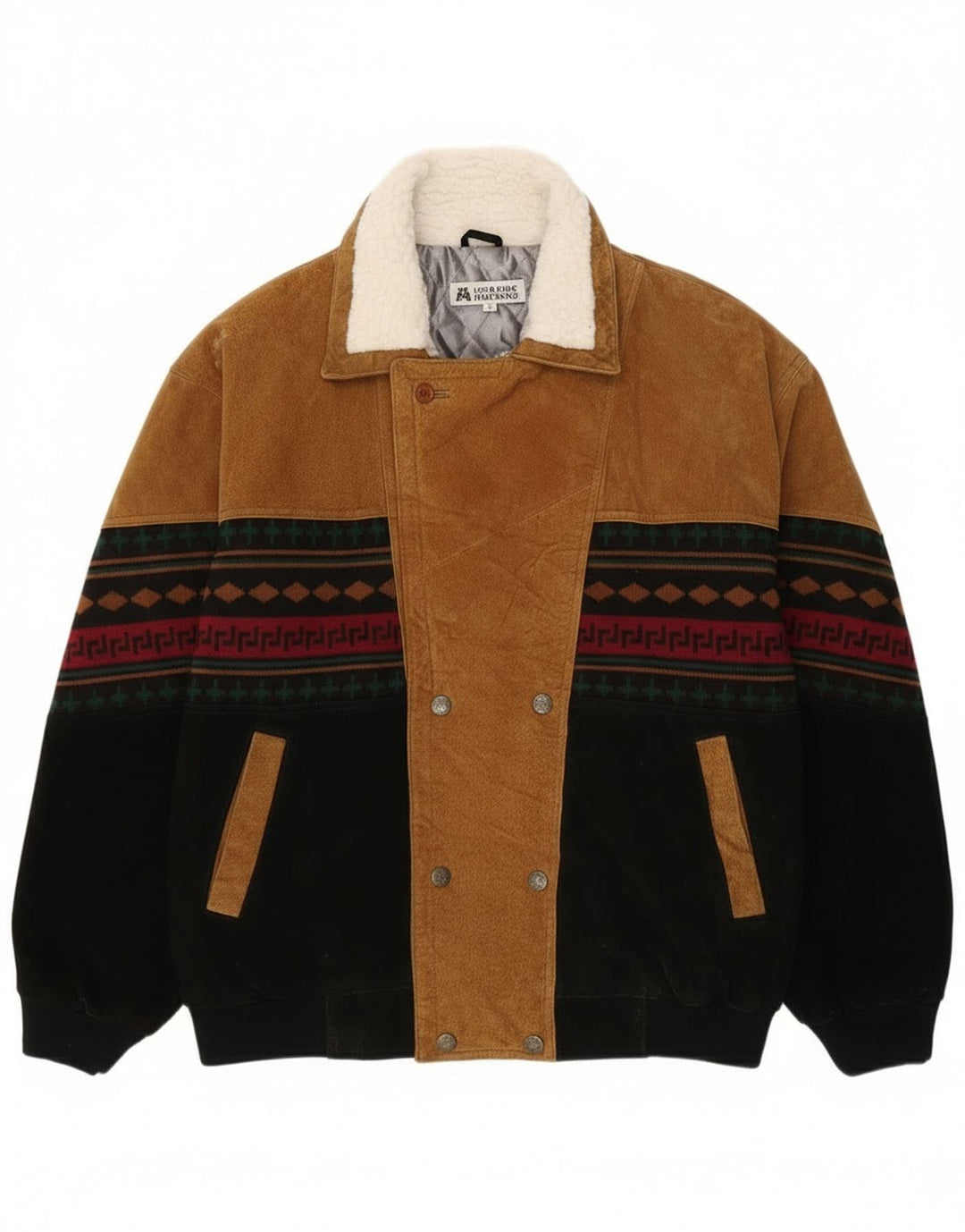 L'Homme Moderne Herren Bomber Windjacke UK 40 Large Brown Aztec