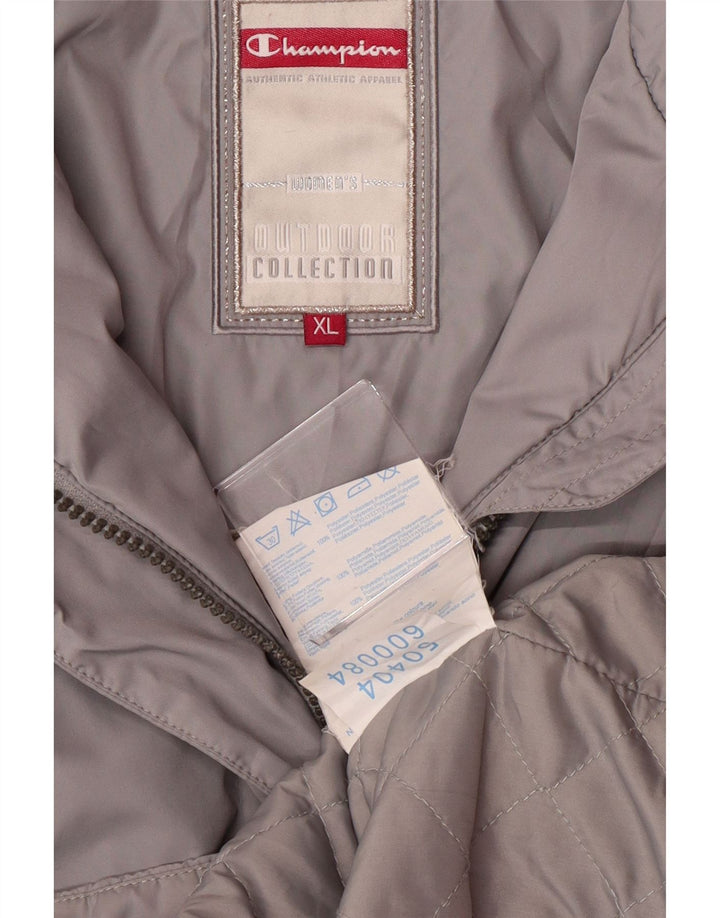 Champion Damen-Windbreakerjacke mit Kapuze, UK 18, XL, grau, Polyester