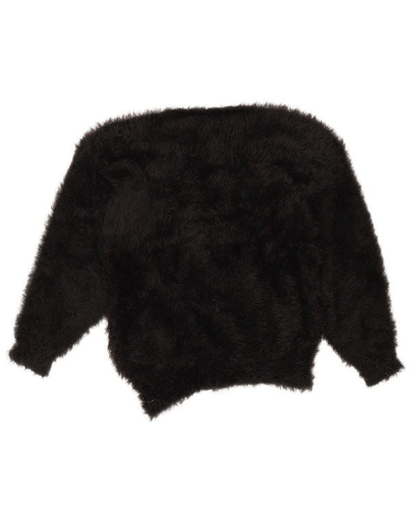 VINTAGE Damen-Pullover mit Rundhalsausschnitt, UK 14, Mittelschwarz, Farbblock