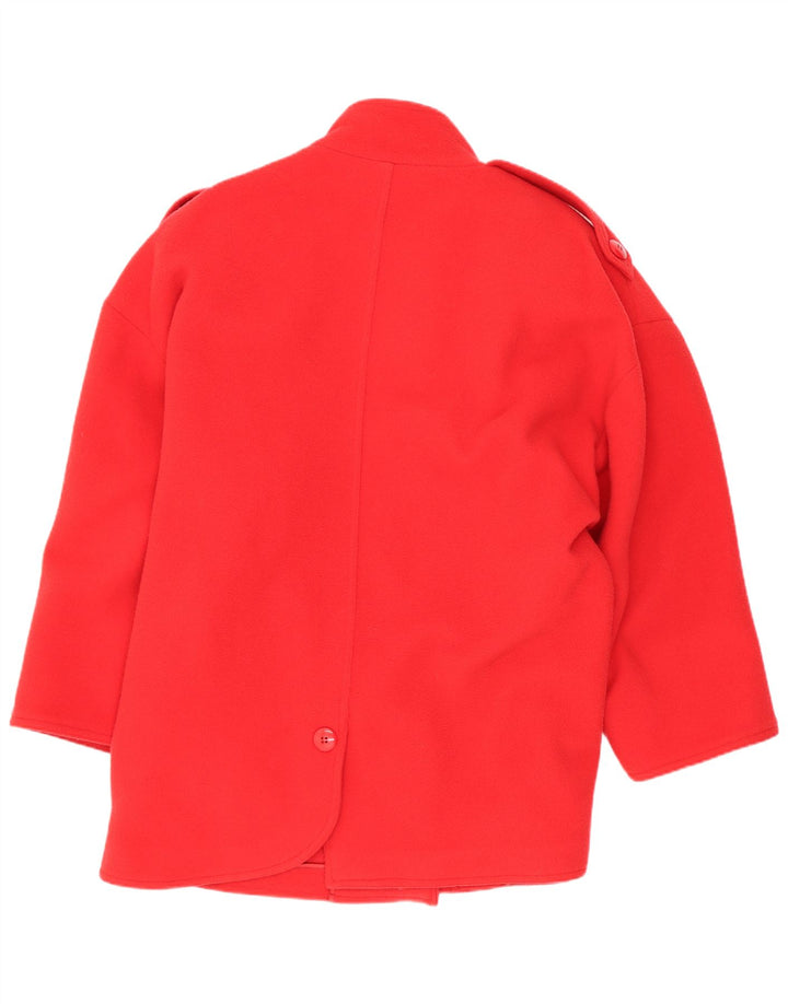 Marika Blu Womens Military Loose Fit Wrap Coat IT 42 Medium Red Designer