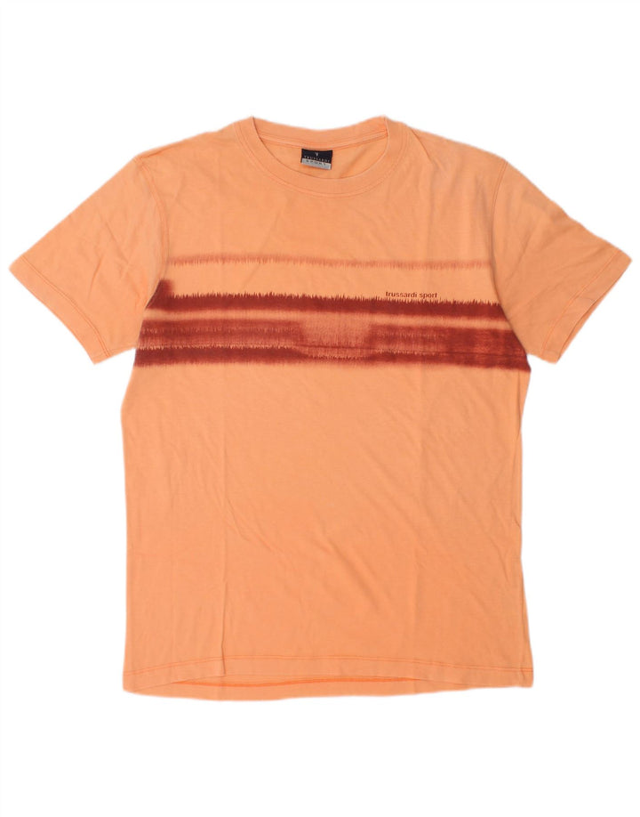 TRUSSARDI Herren T-Shirt Top Mittelorange Farbblock