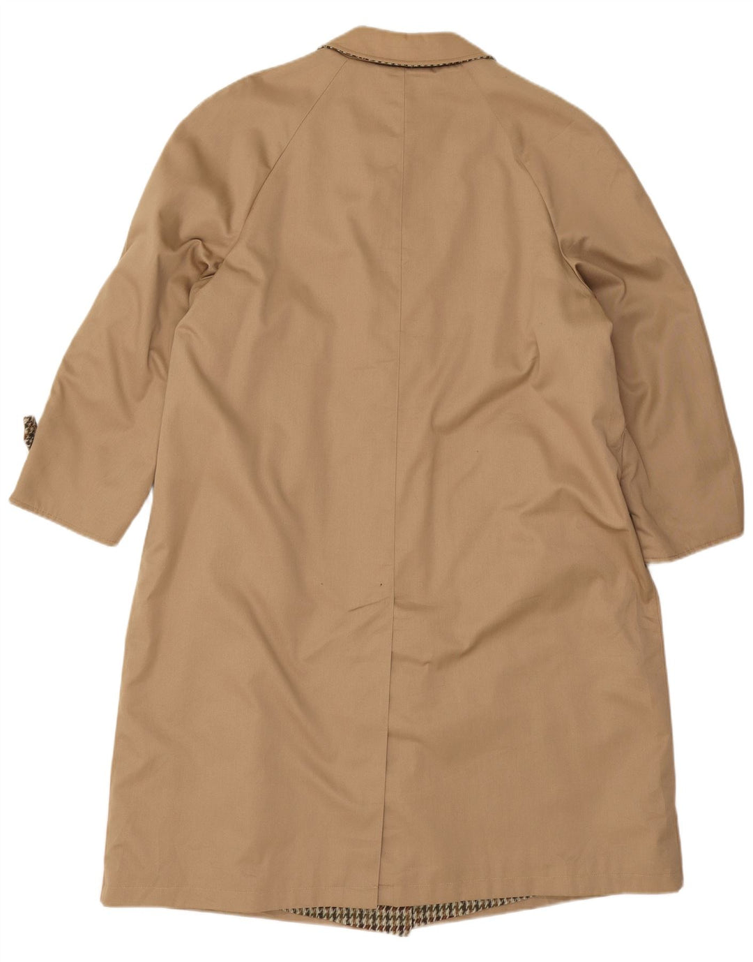 Vintage Damen Übergroßer Wendemantel IT 47 XL Beige Hahnentrittmuster