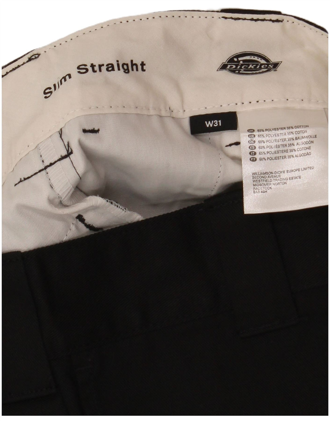 Dickies Herren Straight Slim Fit Chinoshorts W31 Mittelschwarzes Polyester