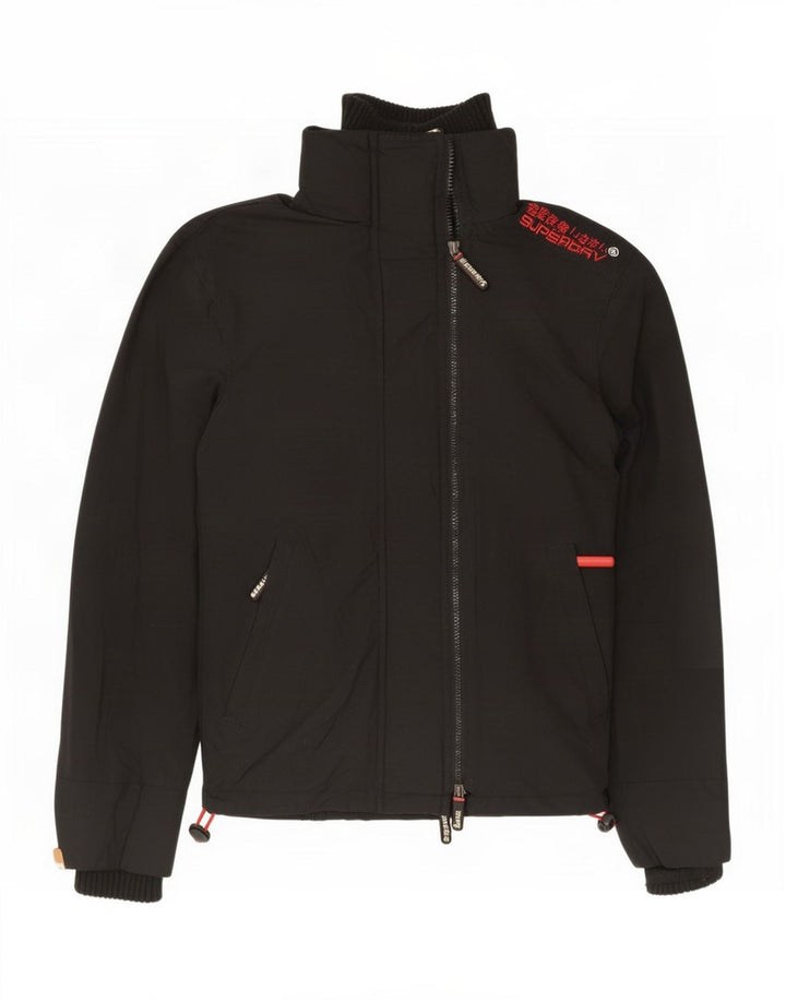 Superdry Herren The Windcheater Graphic Regenjacke UK 36 Small Schwarz Nylon