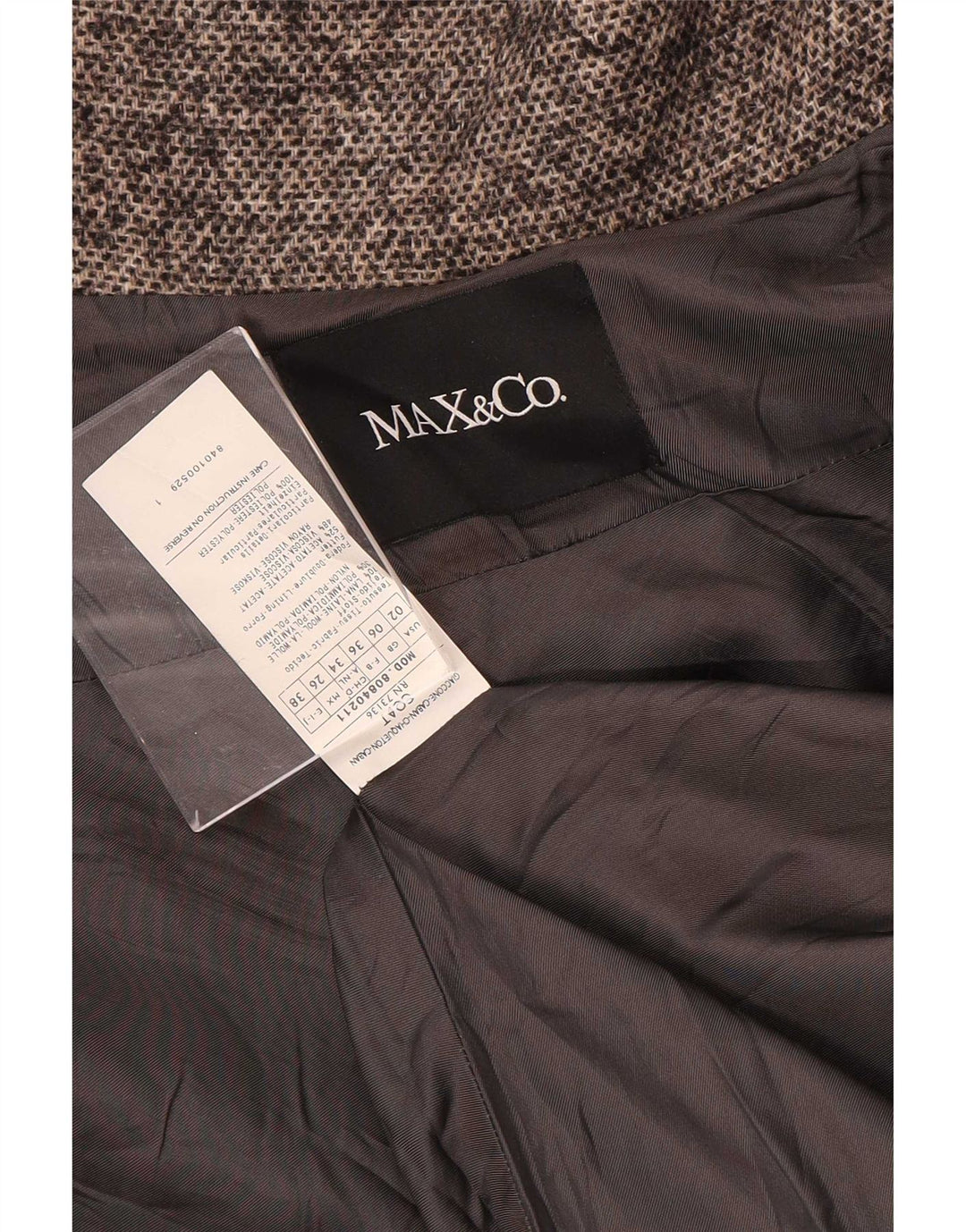 Max & Co. Kurzer übergroßer Damenmantel UK 6 XS Beige gesprenkelte Wolle