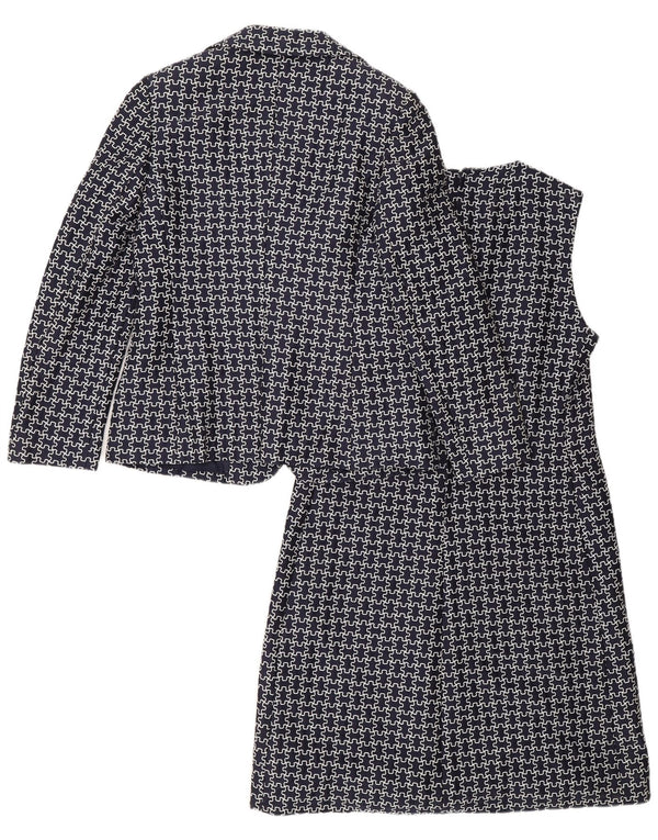 Giole Damen-Set mit 3 Knöpfen, 2-teilig, IT 44, mittleres Marineblau, geometrisch